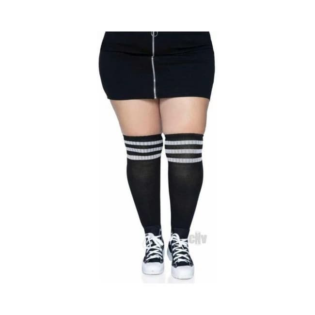 Over the Knee Athl Socks 1x/2x Blk/wht - Image 1
