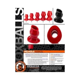 Oxballs Pighole-2, Hollow Plug, Medium, Red, image 2