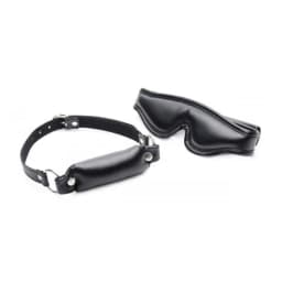 Padded Blindfold and Gag Set Black, image 2