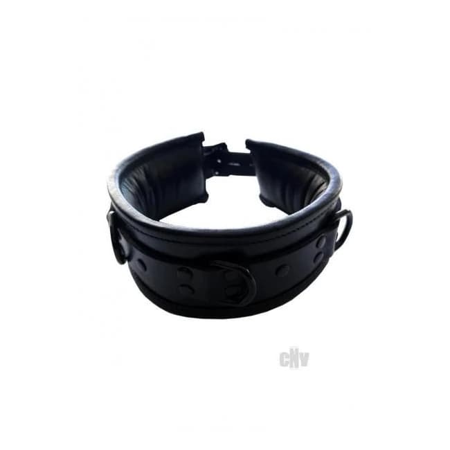 Padded Leather Collar Black - Image 1