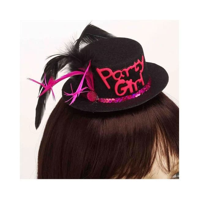 Party Girl Mini Hat Hair Clip-blk - Image 1