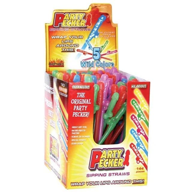 Party Pecker Sipping Straws-144pc Display - Image 1
