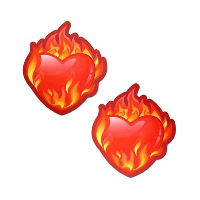 Pastease Flaming Heart Nipple Pasties - Image 1