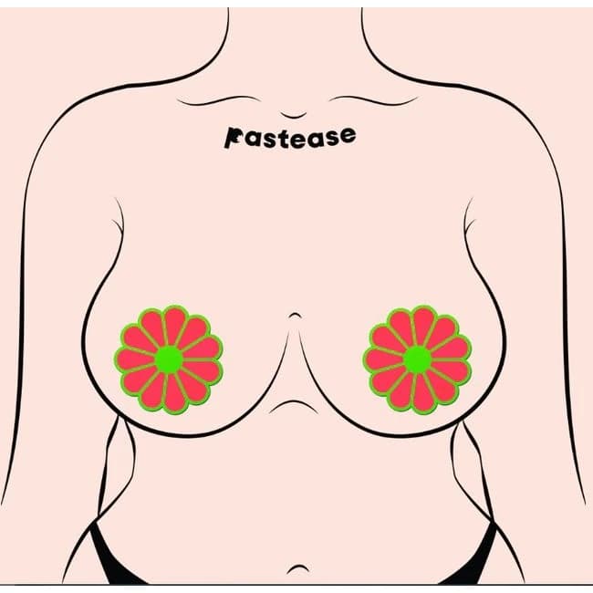 Pastease Glow in the Dark Pink & Green Flowers - Image 3