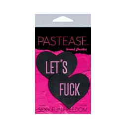 Pastease Let's F*ck Hearts Black O/S Pasties, image 2