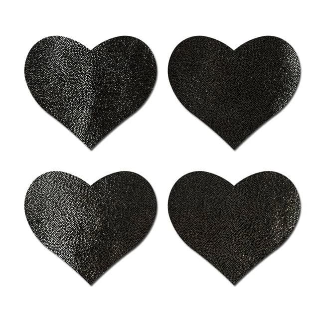 Pastease Petite Hearts Black 4pk - Image 1