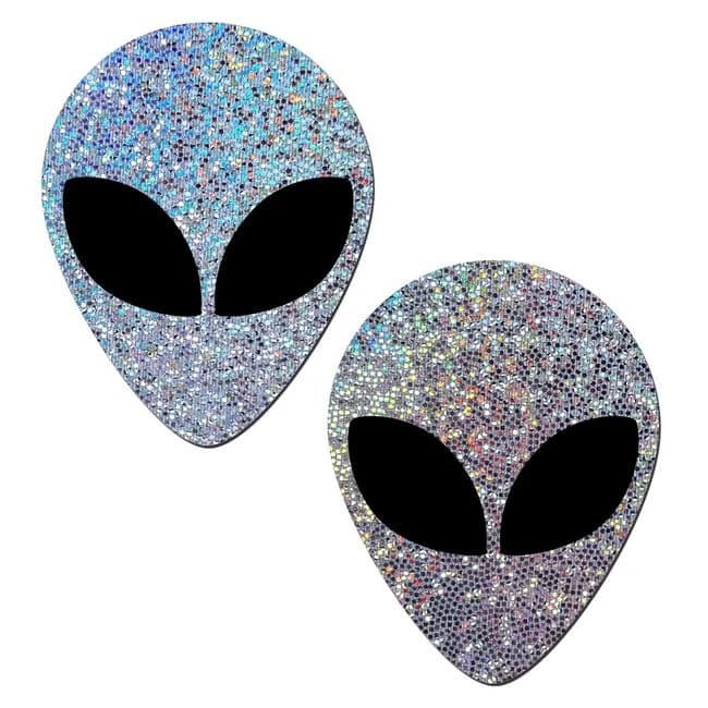 Pastease Silver Glitter Alien W/ Black Eyes - Image 1