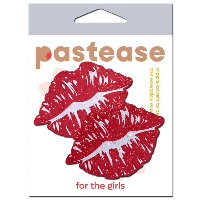 Pastease Sparkly Red Kissing Lips Pasties - Image 1