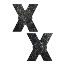 Pastease X Black Glitter Nipple Pasties, image 1