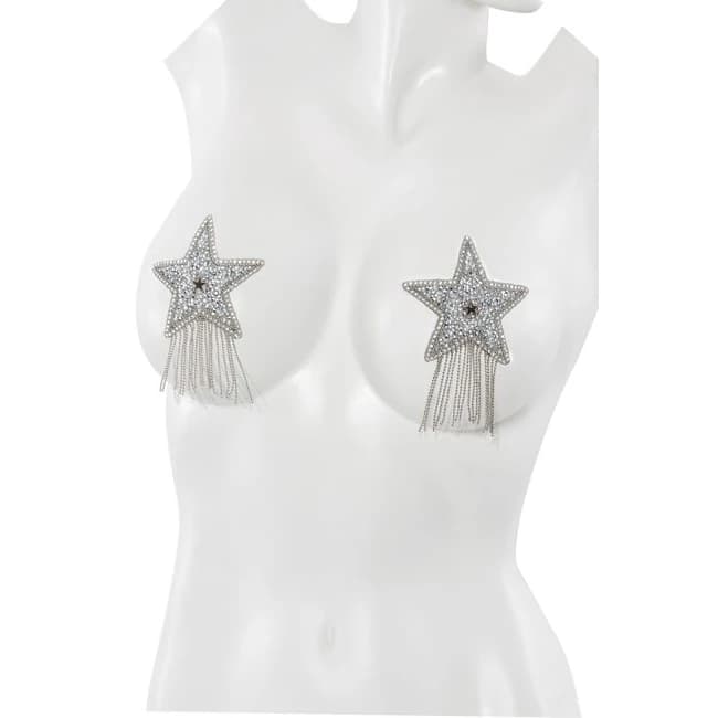 Pasties Metallic Star W/ Chain Tassels - Image 1