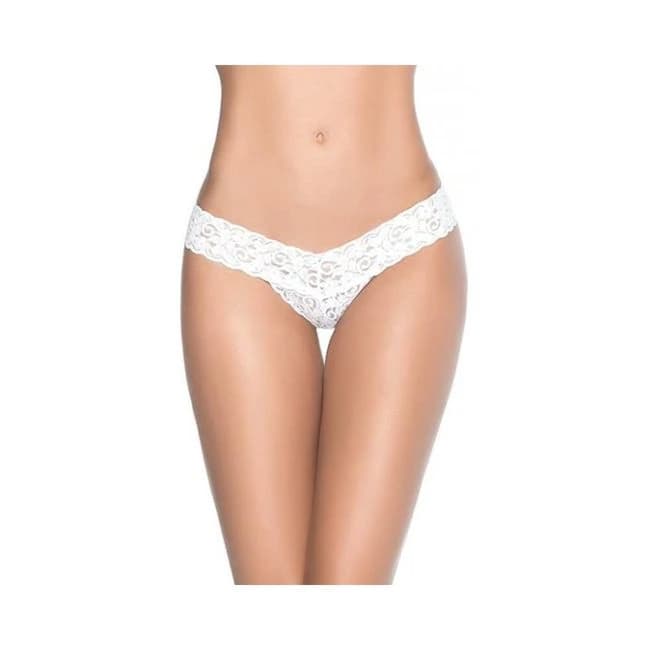 Patterned Lace Thong White - Image 1