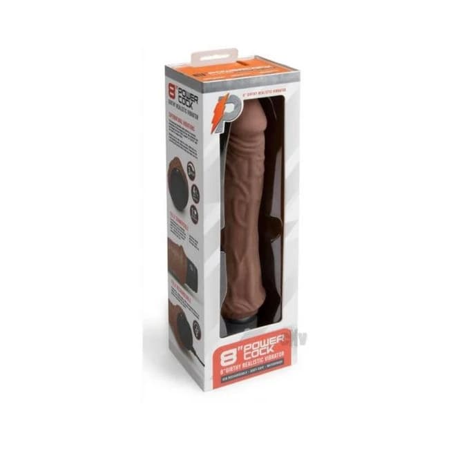 Pc Girthy Realistic Vibrator 8 Dk Brown - Image 1