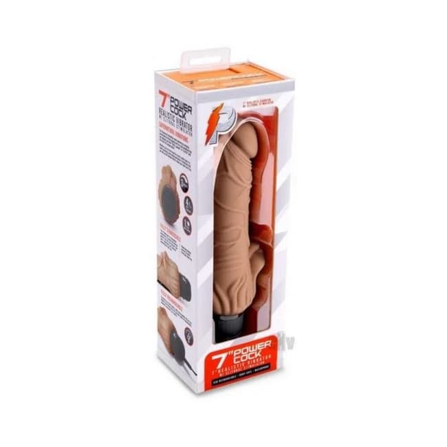 Pc Realistic Vibe W/clit Stim 7 Mocha - Image 1