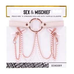 Peaches n Creame Collar W/ Nipple Clamps, image 1