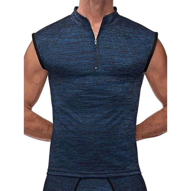 Peak Performance Zipper Muscle Tank Blue - Image 1