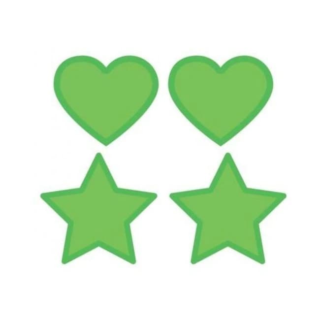 Peekaboo Gitd Hearts/stars Green - Image 1