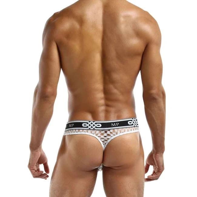 PEEP SHOW LO RISE THONG WHITE LARGE/ XL  - Image 1