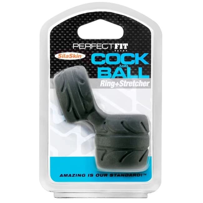 PERFECT FIT SILISKIN COCK & BALL BLACK  - Image 1