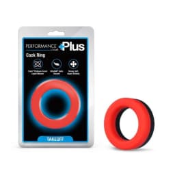 Performance Plus Takeoff Cock Ring Black/red, image 1