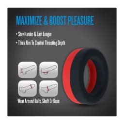 Performance Plus Takeoff Cock Ring Black/red, image 4