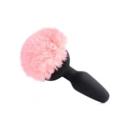 Pink Bunny Tail Vibrating Anal Plug, image 3