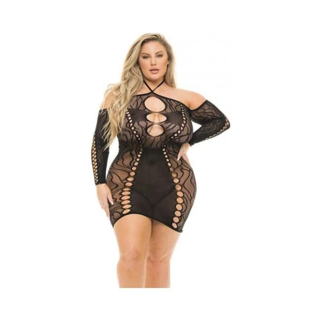 Pink Lipstick Animal Inside Dress Black Qn - Image 1