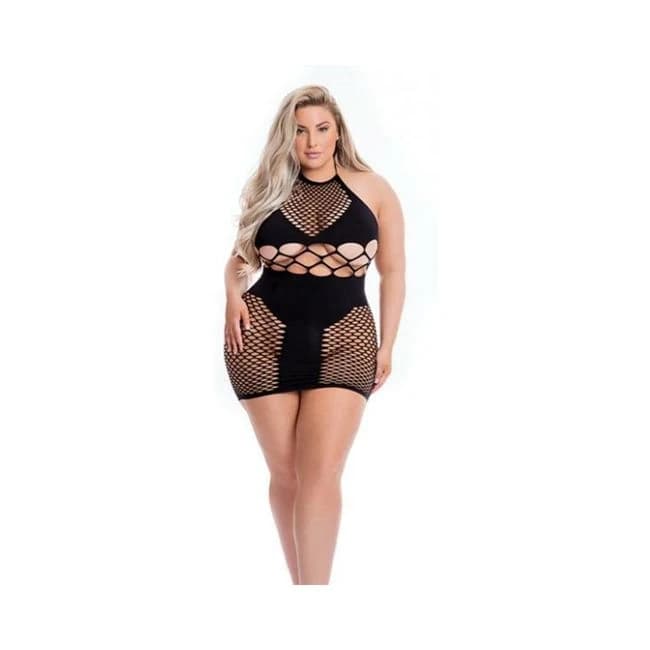 Pink Lipstick Girl Gone Bad Dress Black Qn - Image 1