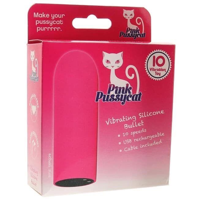 Pink Pussycat Silicone Bullet Vibrating - Image 1