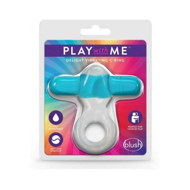Play with Me - Delight Vibrating C-ring - Blue - Image 1