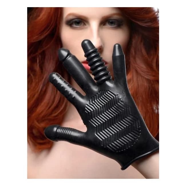 Pleasure Poker Textured Glove Black - Image 1
