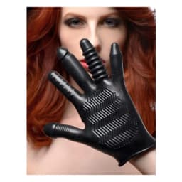 Pleasure Poker Textured Glove Black, image 1