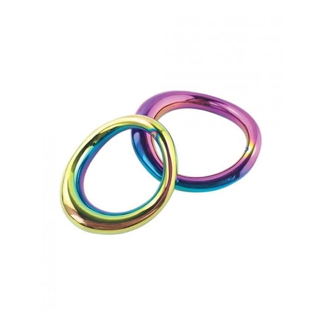 Plesur 1-3/4" Metal Cock Ring - Rainbow - Image 1