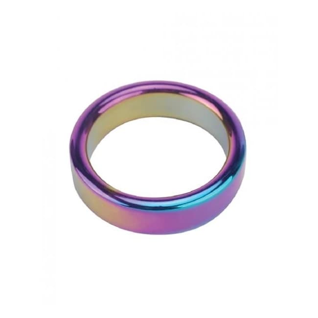 Plesur 2" Metal Cock Ring - Rainbow - Image 1