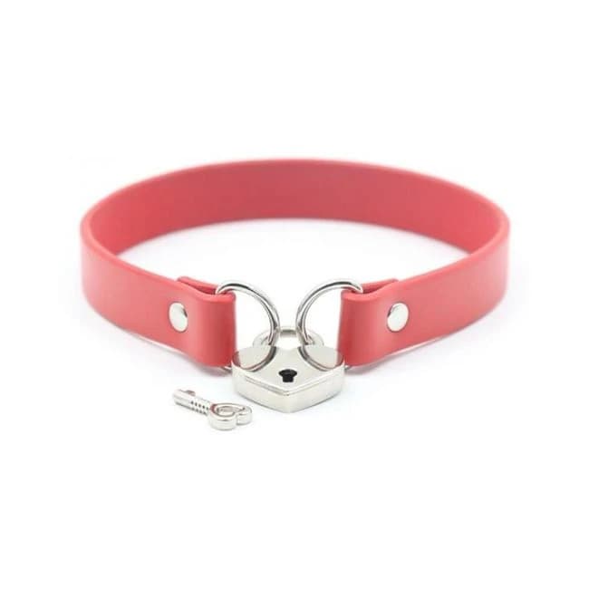 Ple'sur Pvc Collar with Heart Lock & Key - Image 1