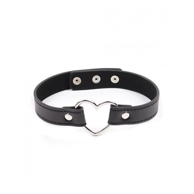 Plesur Pvc Heart Connector Choker - Black - Image 1