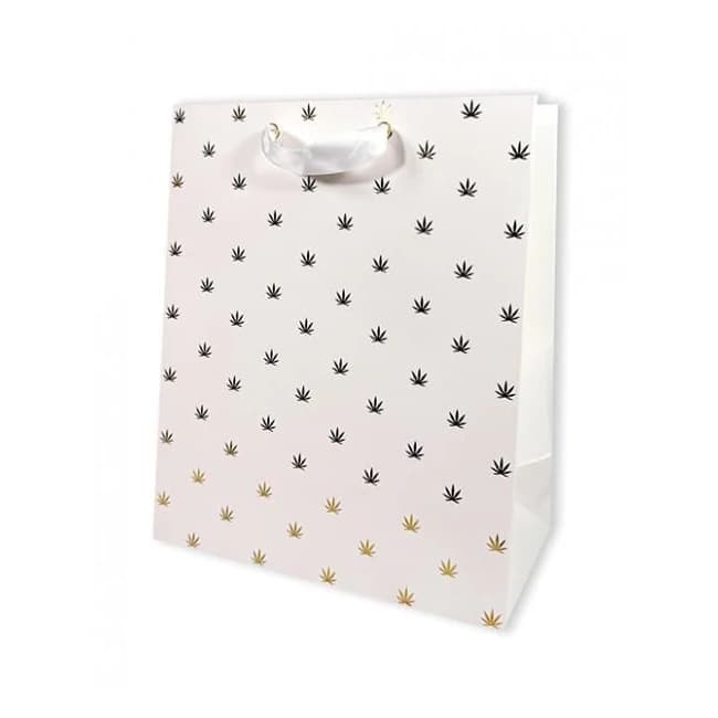 Polka Pot Gift Bag - White/gold - Image 1