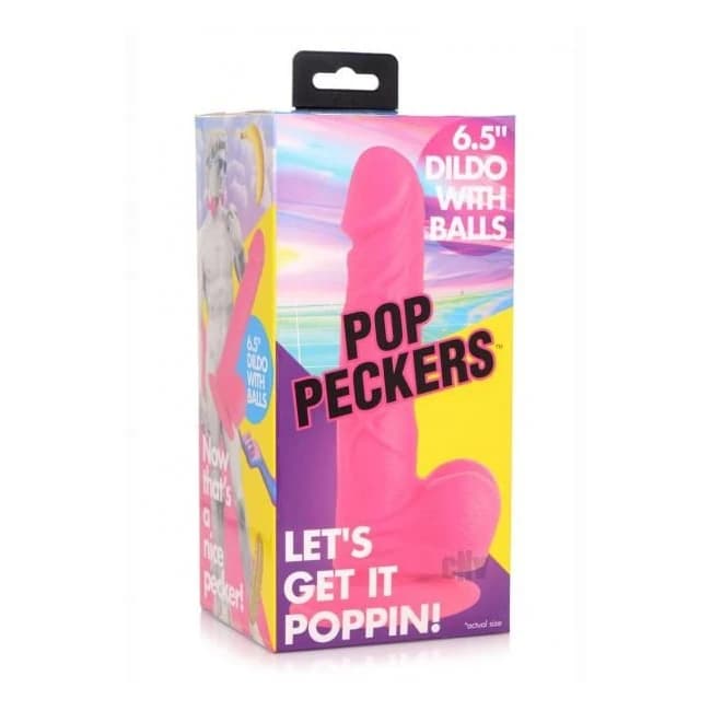 Pop Peckers Dildo W/balls 6.5 - Image 1