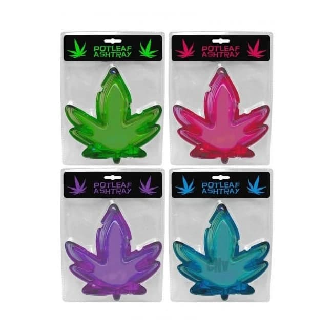 Pot Leaf Ashtray 4pk Assort - Image 1