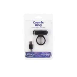 Power Bullet Cosmic Cock Ring W/ Bullet Black, image 1