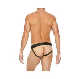Premium Leather Zipper Front Jock L/XL Black, image 3