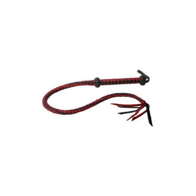 Premium Red and Black Leather Whip - Image 1