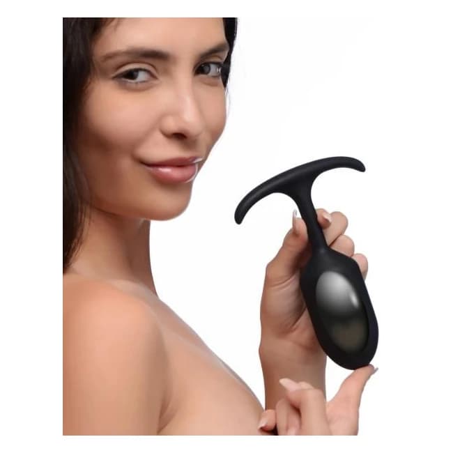 Premium Silicone Weighted Anal Plug - Large - Image 1