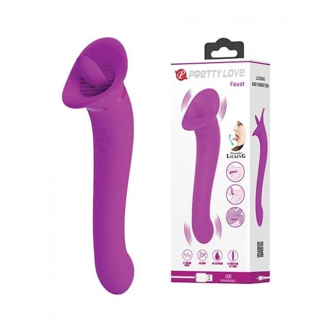 Pretty Love Faust Licking Trumpet - Fuchsia - Image 1