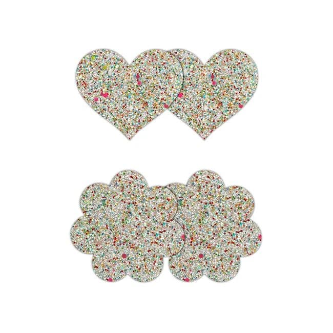 Pretty Pasties Heart & Flower Glow 2 Pair - Image 1