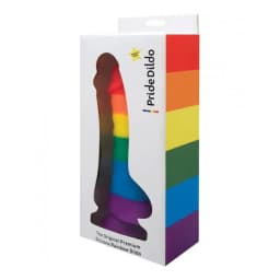 Pride Dildo with Balls Silicone Rainbow, image 2