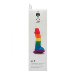 Pride Dildo with Balls Silicone Rainbow, image 3