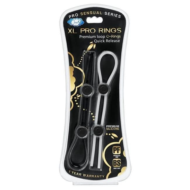 Pro Sensual Xl Pro Rings Black & Clear 2 Pack - Image 1