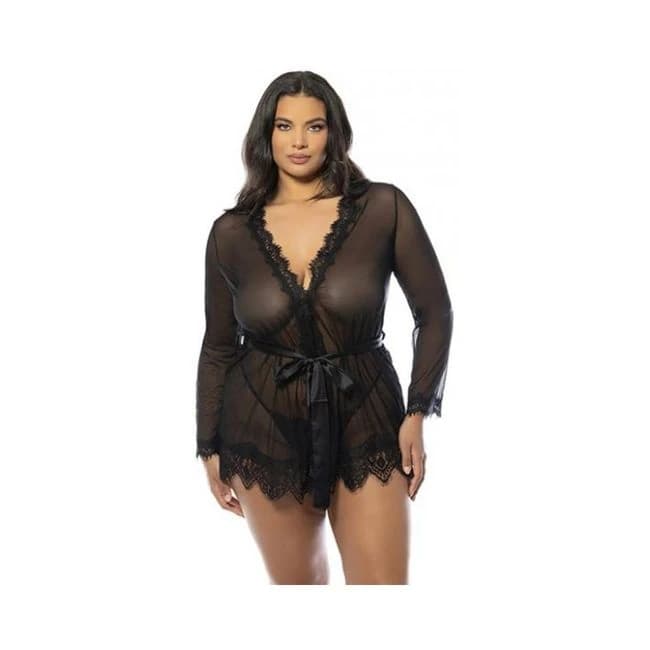 Provence Short Robe - Black 1x/2x - Image 1