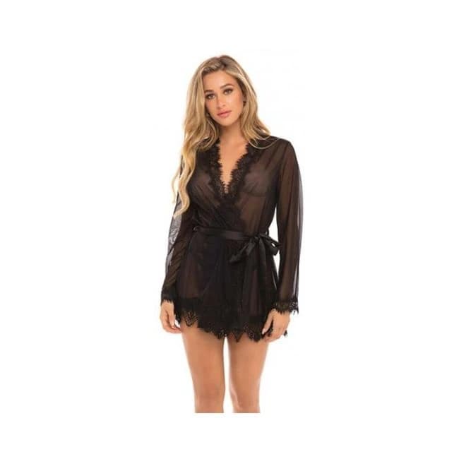 Provence Short Robe - Black S/m - Image 1