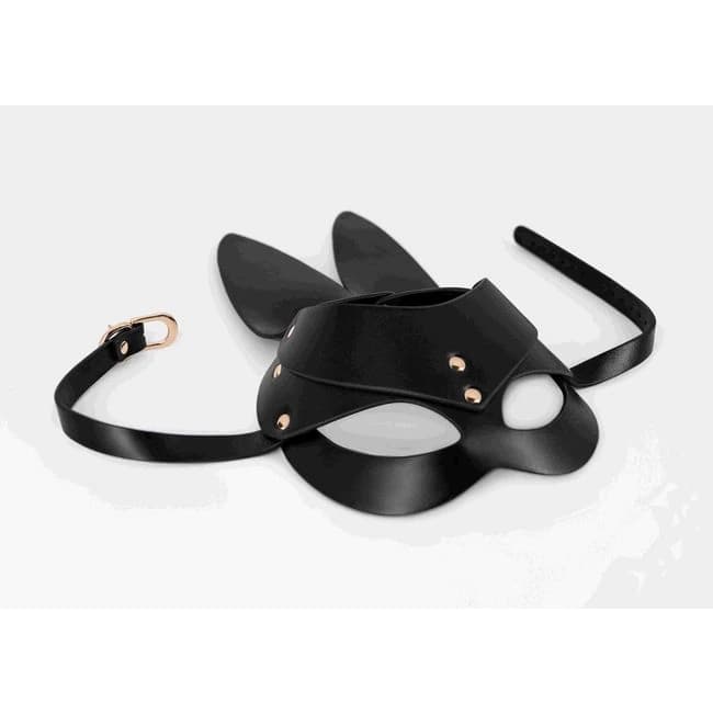Pu Leather Bunny Mask Black Os - Image 2